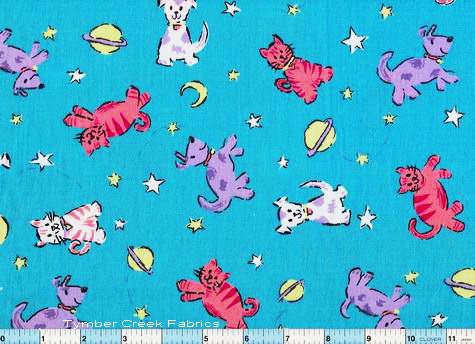 Dogs Cats Scrub Fabric  60"W